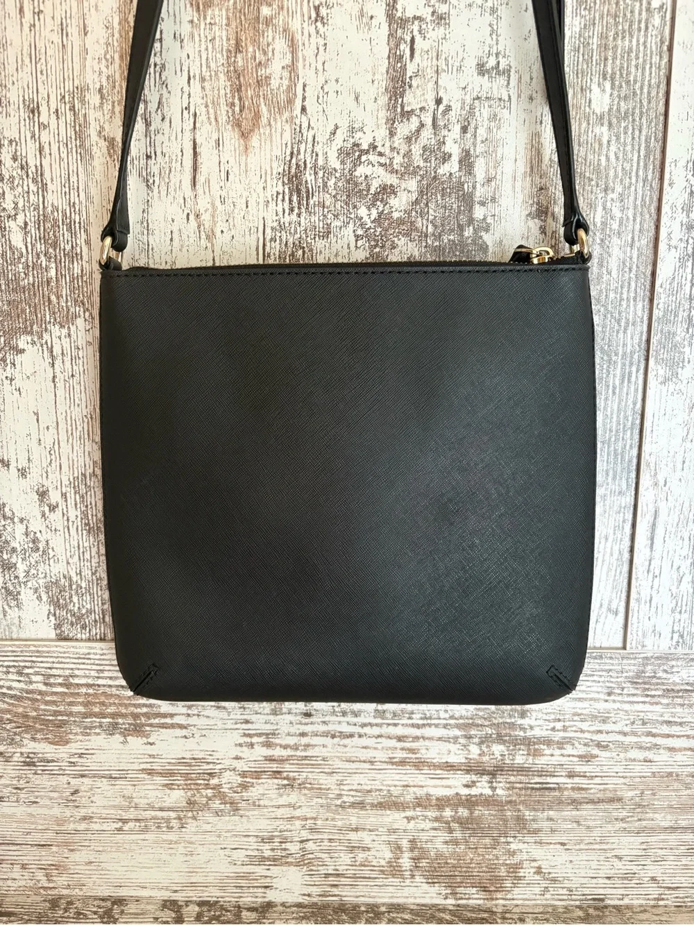 kate spade Black Saffiano Crossbody with Front Zip